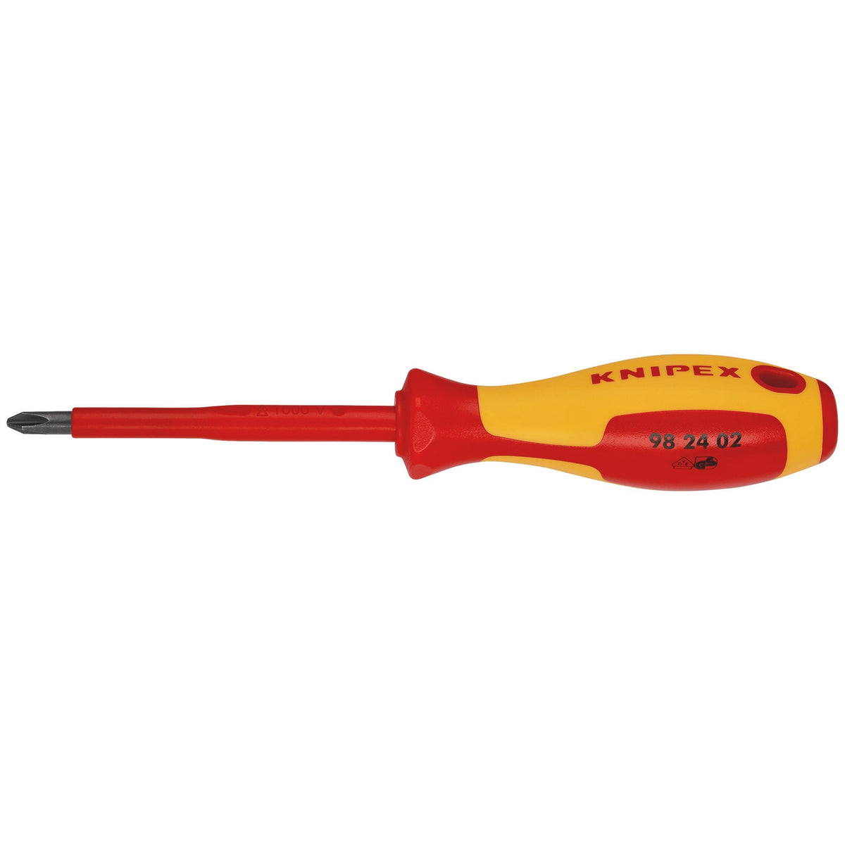 KNIPEX 98 24 02 VDE Insulated Screwdriver, PH2 x 100mm: No.98 24 02