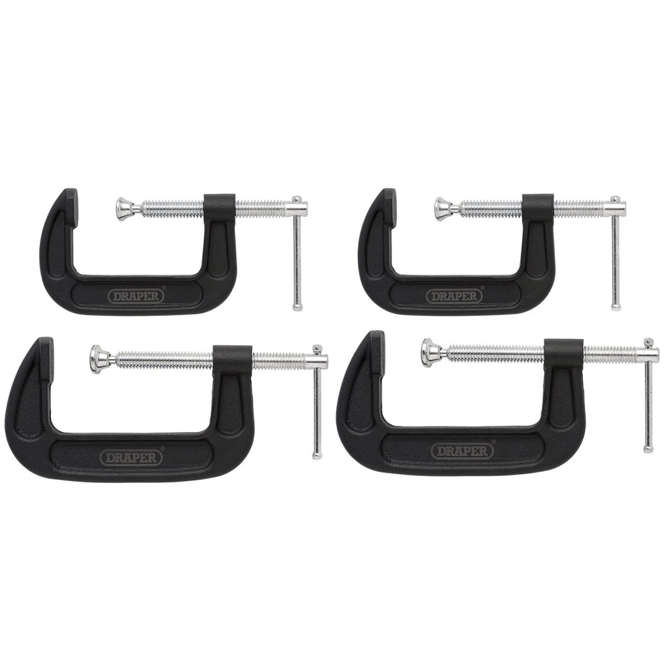 Heavy Duty G-Clamp Set (4 Piece): No.GCLS4