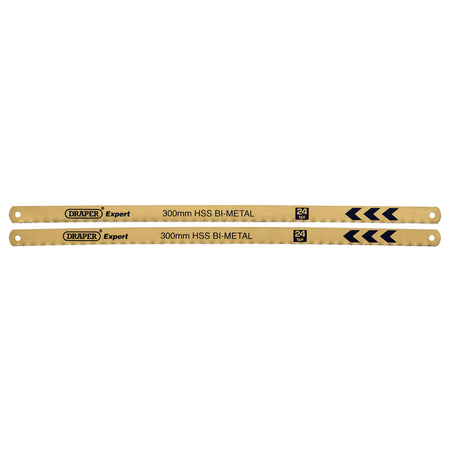 DRAPER Expert 2 x 300mm 24tpi Bi-Metal Hacksaw Blades: Model No.736/2