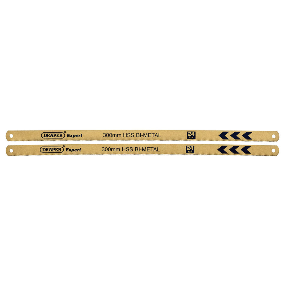 DRAPER Expert 2 x 300mm 24tpi Bi-Metal Hacksaw Blades: Model No.736/2