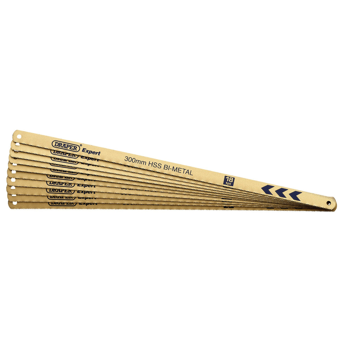 DRAPER Expert 10 x 300mm 18tpi Bi-Metal Hacksaw Blades: Model No.736/10