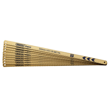 DRAPER Expert 10 x 300mm 24tpi Bi-Metal Hacksaw Blades: Model No.736/10