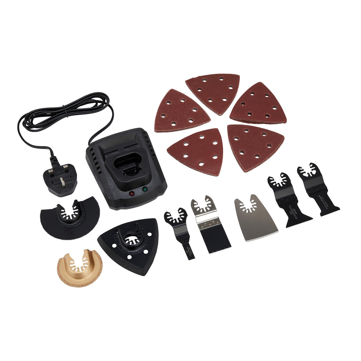 12V Oscillating Multi-Tool (33 Piece), 1 x Battery, 1.5Ah, 1 x Fast Charger : Model No. OMT-33-12D
