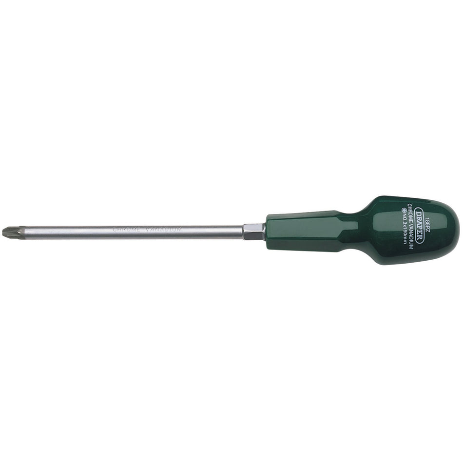 DRAPER No 3 x 150mm PZ Type Cabinet Pattern Screwdriver (Sold Loose): Model No.186PZB