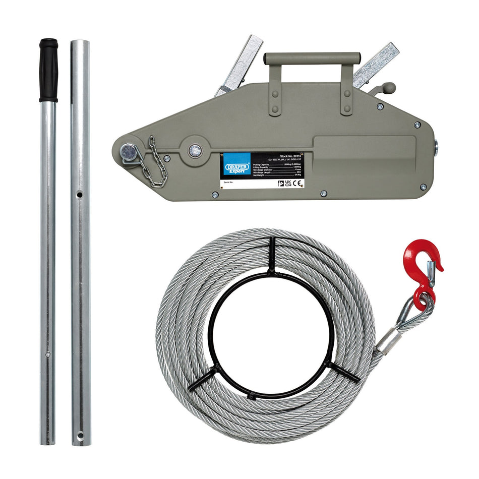 Draper Expert Wire Rope Puller, 1600kg: No.WRP16