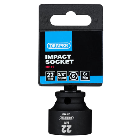 Draper HI-TORQ Metric Impact Socket, 3/8" Sq. Dr., 22mm : Model No. 409-MM