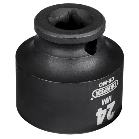 Draper HI-TORQ Metric Impact Socket, 3/8" Sq. Dr., 24mm : Model No. 409-MM