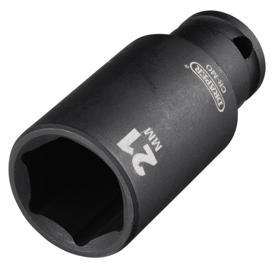 Draper HI-TORQ Metric Deep Impact Socket, 3/8" Sq. Dr., 21mm : Model No. 409D-MM
