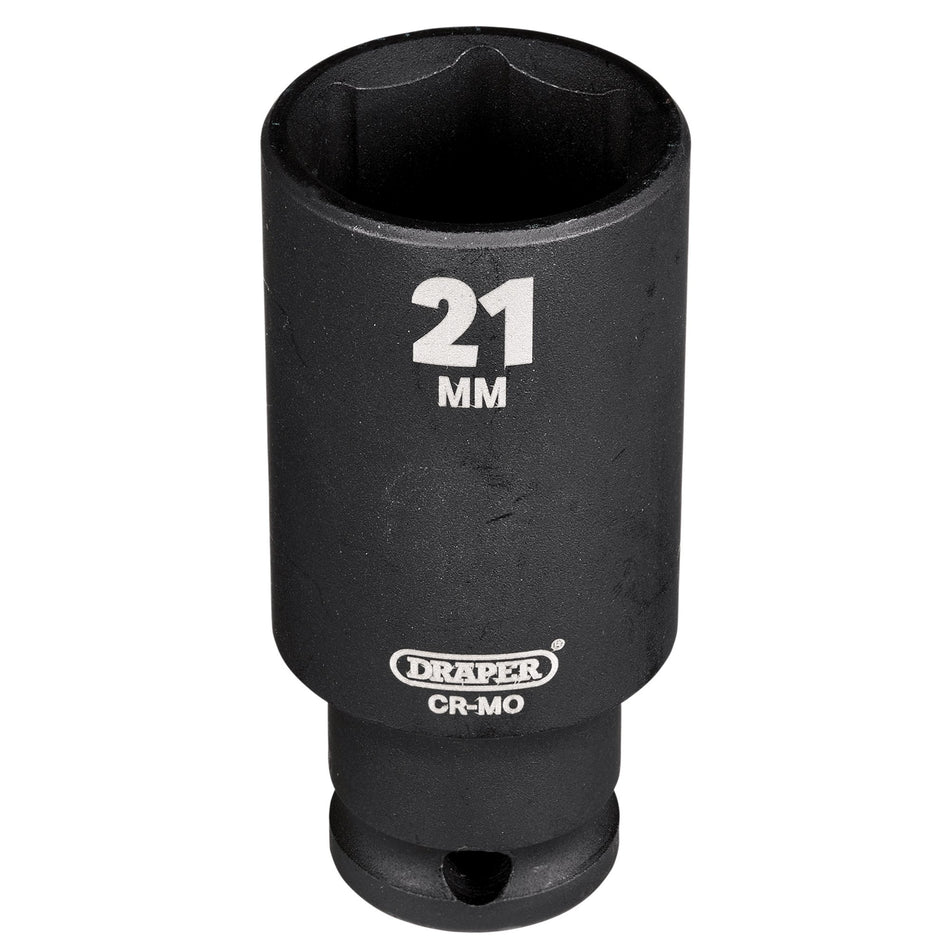 Draper HI-TORQ Metric Deep Impact Socket, 3/8" Sq. Dr., 21mm : Model No. 409D-MM
