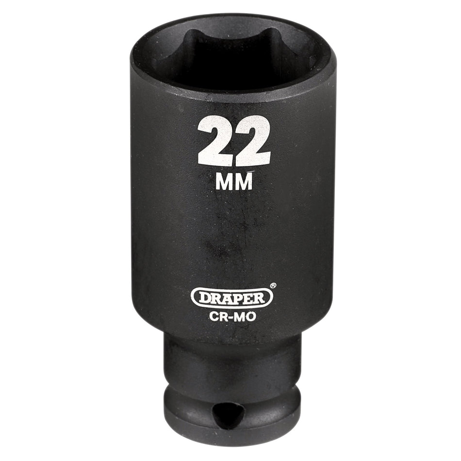 Draper HI-TORQ Metric Deep Impact Socket, 3/8" Sq. Dr., 22mm : Model No. 409D-MM