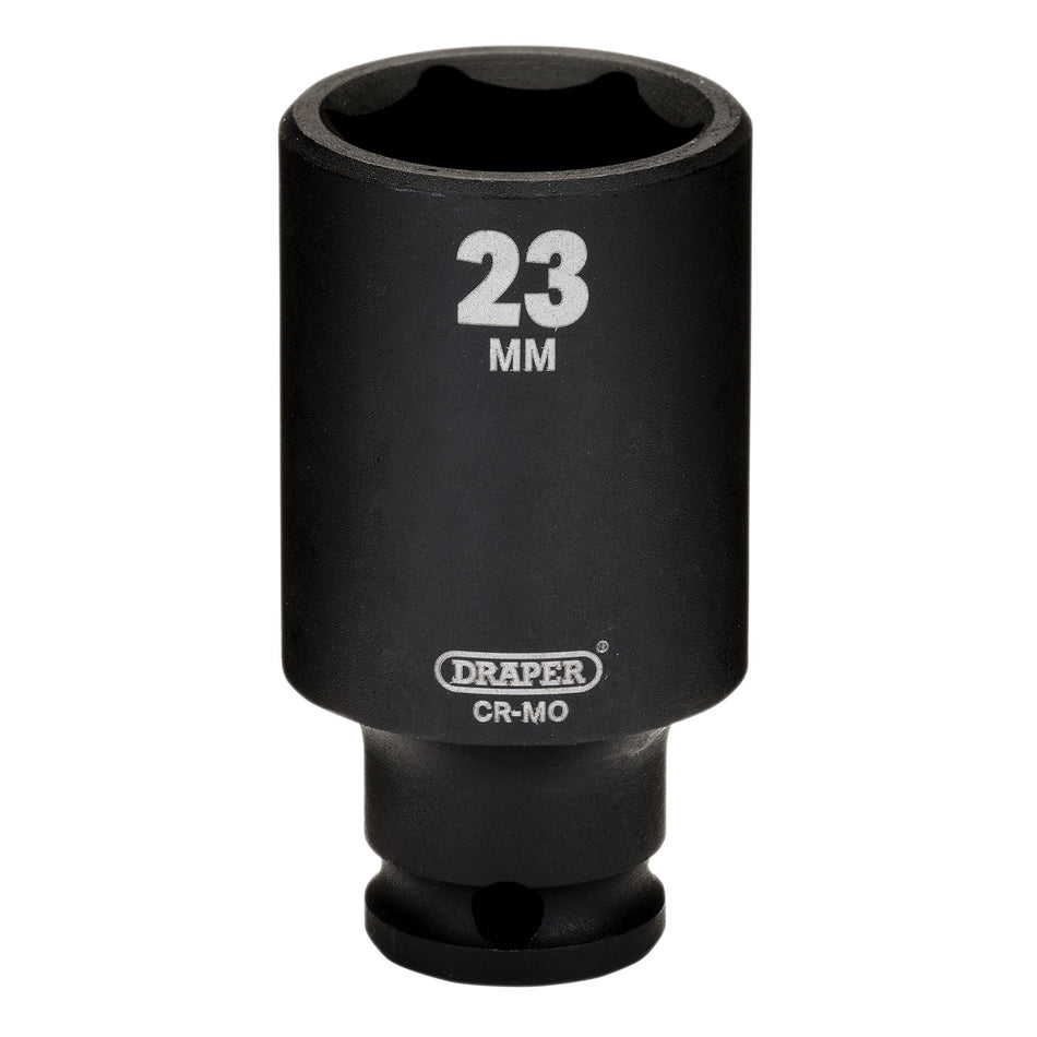 Draper HI-TORQ Metric Deep Impact Socket, 3/8" Sq. Dr., 23mm : Model No. 409D-MM