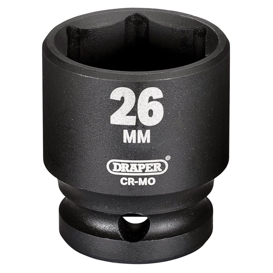 Draper Hi-TORQ Impact Socket, 1/2" Sq. Dr., 26mm : Model No. 410MM