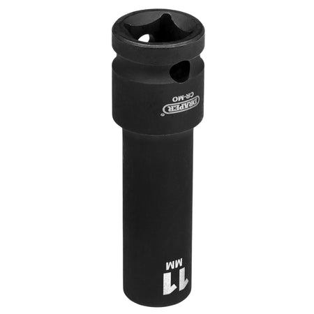 Draper Hi-TORQ Deep Impact Socket, 1/2" Sq. Dr., 11mm: No.410D-MM