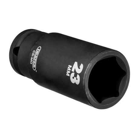 Draper Hi-TORQ Deep Impact Socket, 1/2" Sq. Dr., 23mm: No.410D-MM