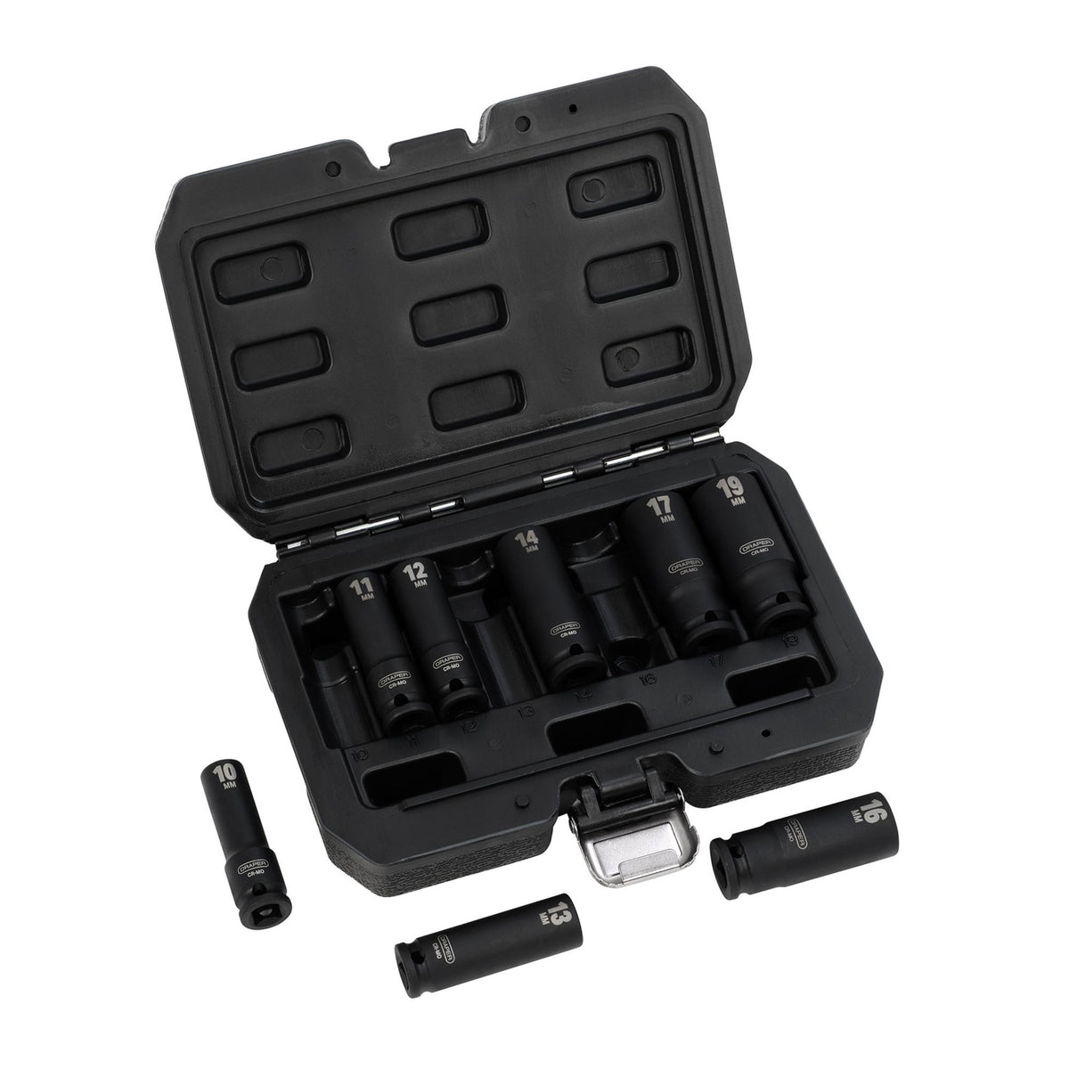 Draper HI-TORQ Metric Deep Impact Socket Set, 3/8" Sq. Dr. (8 Piece) : Model No. 409D/8/MM