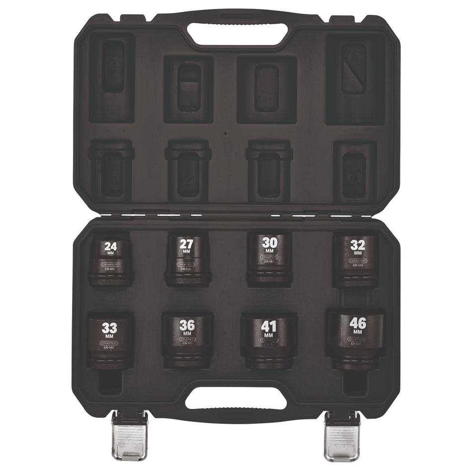 Draper HI-TORQ Metric Impact Socket Set, 3/4" Sq. Dr. (8 Piece) : Model No. 419/8/MM