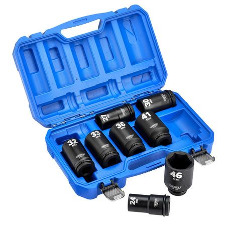 Draper HI-TORQ Metric Deep Impact Socket Set, 3/4" Sq. Dr. (8 Piece) : Model No. 419D/8/MM