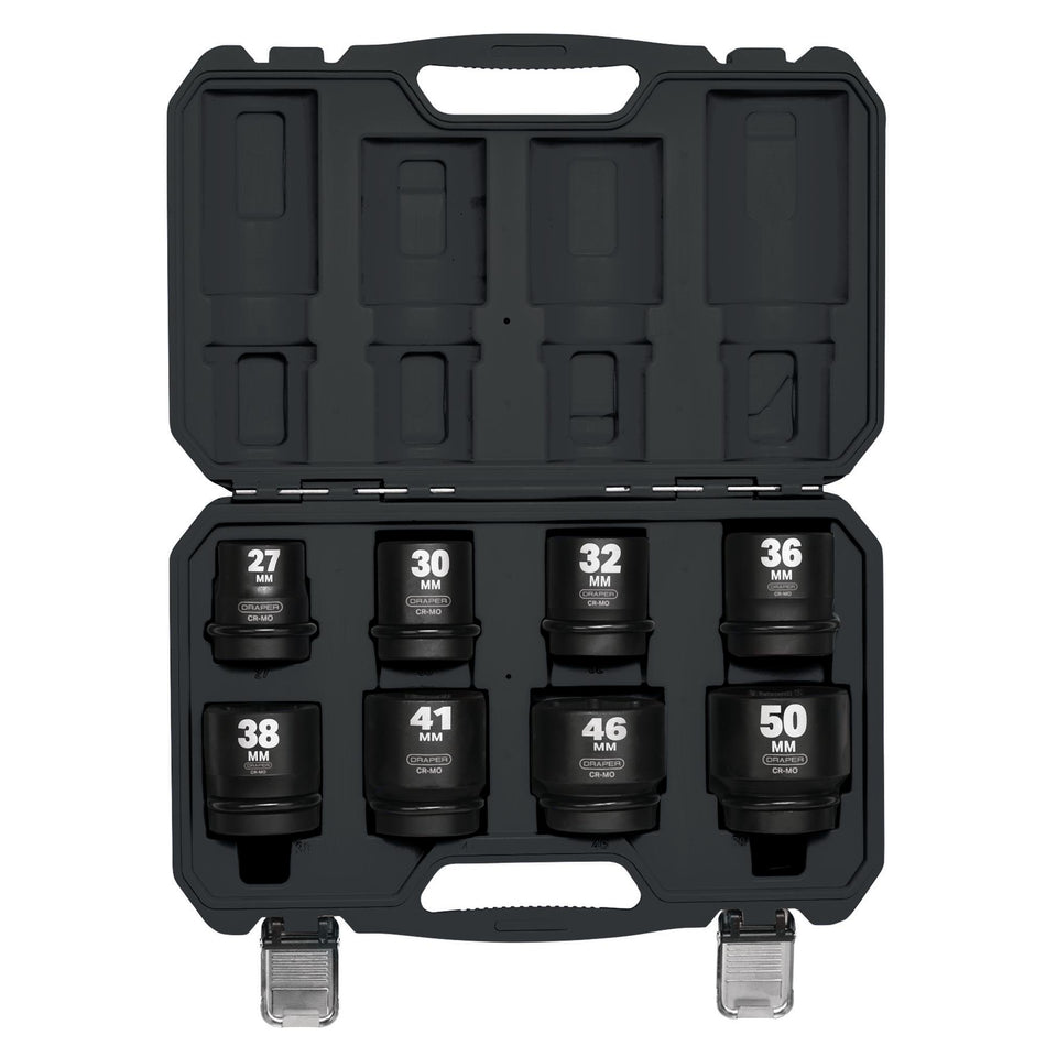 Draper HI-TORQ Metric Impact Socket Set, 1" Sq. Dr. (8 Piece) : Model No. 425/8/MM