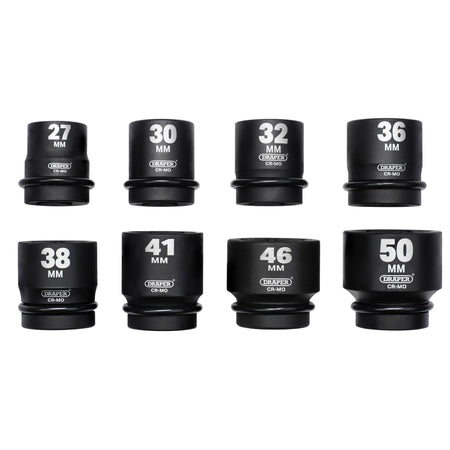 Draper HI-TORQ Metric Impact Socket Set, 1" Sq. Dr. (8 Piece) : Model No. 425/8/MM