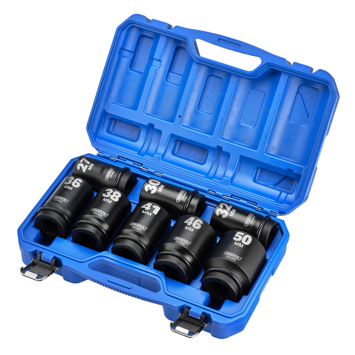 Draper HI-TORQ Metric Deep Impact Socket Set, 1" Sq. Dr. (8 Piece) : Model No. 425D/8/MM