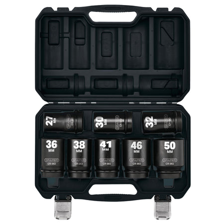 Draper HI-TORQ Metric Deep Impact Socket Set, 1" Sq. Dr. (8 Piece) : Model No. 425D/8/MM