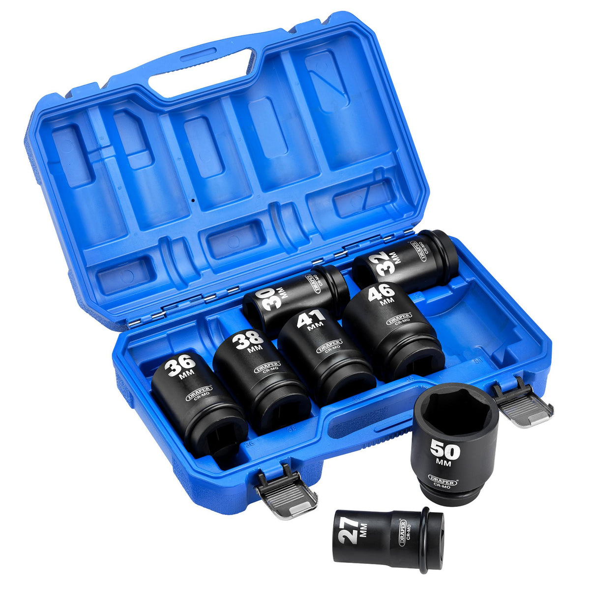 Draper HI-TORQ Metric Deep Impact Socket Set, 1" Sq. Dr. (8 Piece) : Model No. 425D/8/MM