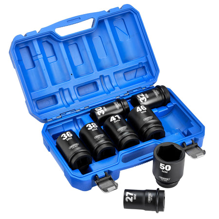 Draper HI-TORQ Metric Deep Impact Socket Set, 1" Sq. Dr. (8 Piece) : Model No. 425D/8/MM