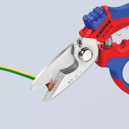 KNIPEX 95 05 20 SB Angled Electricians Shears, 160mm: No.95 05 20 SB