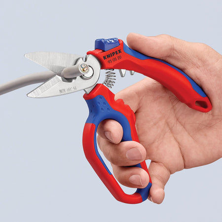 KNIPEX 95 05 20 SB Angled Electricians Shears, 160mm: No.95 05 20 SB