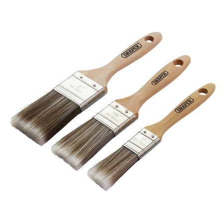 Wood Handle Paint Brush Set (3 Piece) : Model No. PB-WOOD-3PC