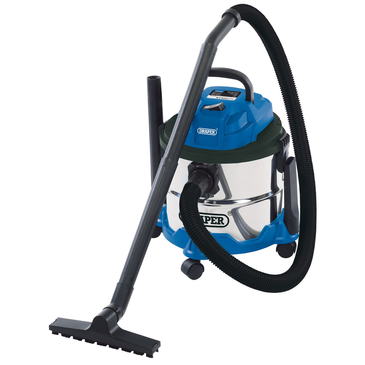DRAPER 15L Wet and Dry Vacuum Cleaner (1250W): Model No. WDV15SS