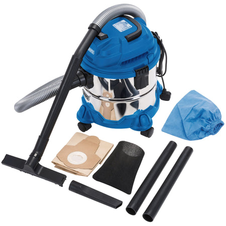 DRAPER 15L Wet and Dry Vacuum Cleaner (1250W): Model No. WDV15SS