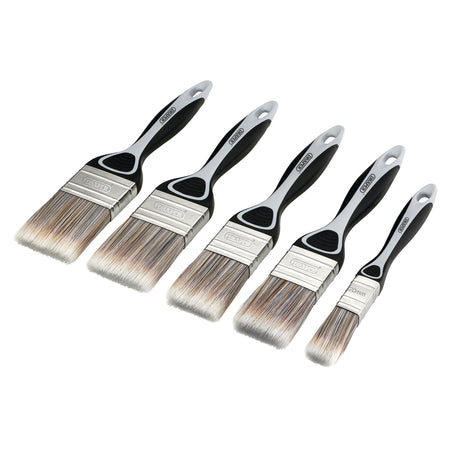 Soft Grip Flat Paint Brush Set (5 Piece) : Model No. PB-FLAT-5PC