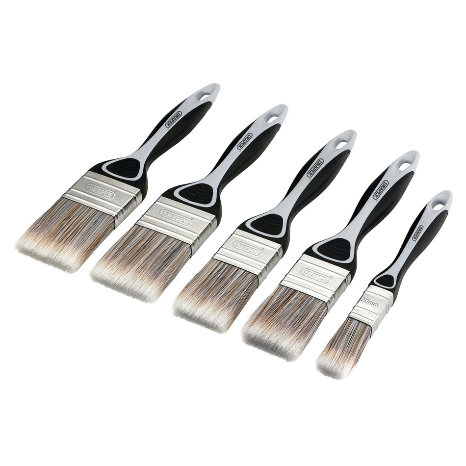 Soft Grip Flat Paint Brush Set (5 Piece) : Model No. PB-FLAT-5PC