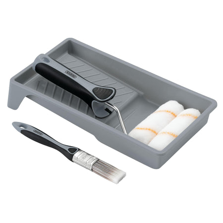 Medium Pile Polyester Paint Roller and Brush Set with Soft Grip (5 Piece) : Model No. ROLL-SET-4PM