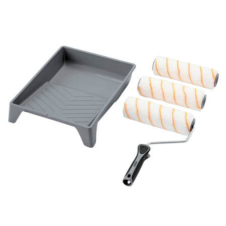 Medium Pile Polyester Paint Roller Set with Soft Grip (5 Piece) : Model No. ROLL-SET-9P