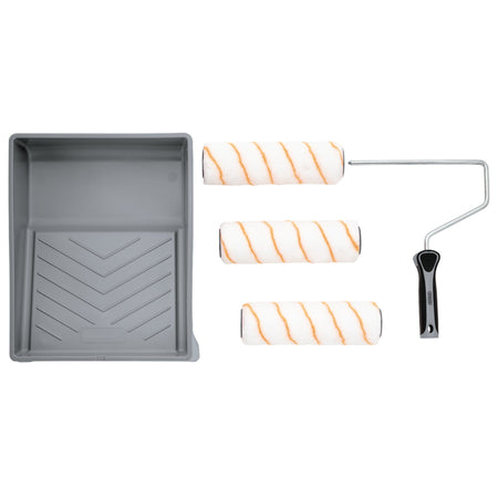 Medium Pile Polyester Paint Roller Set with Soft Grip (5 Piece) : Model No. ROLL-SET-9P