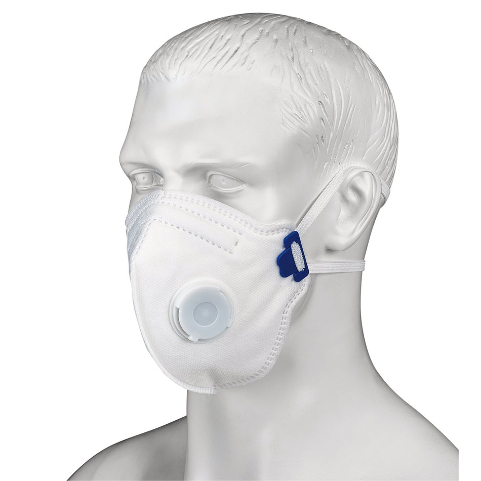 FPP3 NR Vertical Fold Flat Face Masks with Valve (Pack of 10) : Model No. FM27/C