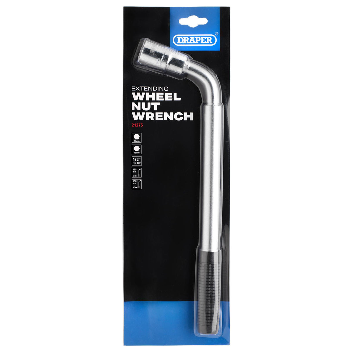 Extending Wheel Nut Wrench, 1/2" Sq. Dr., 355-550mm : Model No. WM17/19A