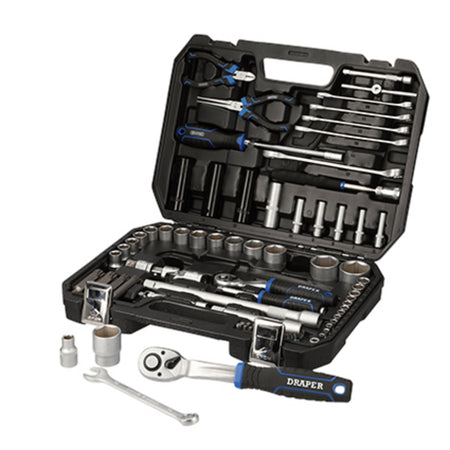 DRAPER Draper HI-TORQ Metric Socket Set, 1/4" & 1/2" Sq. Dr. (83 Piece) Model No. TK83M/SG
