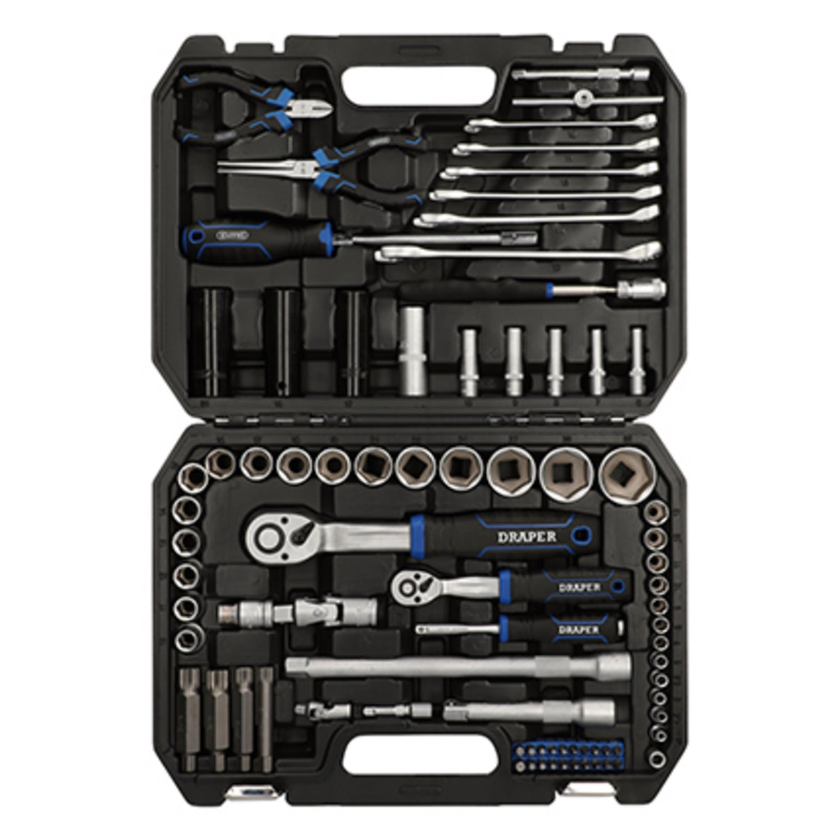 DRAPER Draper HI-TORQ Metric Socket Set, 1/4" & 1/2" Sq. Dr. (83 Piece) Model No. TK83M/SG