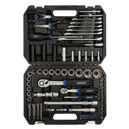 DRAPER Draper HI-TORQ Metric Socket Set, 1/4" & 1/2" Sq. Dr. (83 Piece) Model No. TK83M/SG