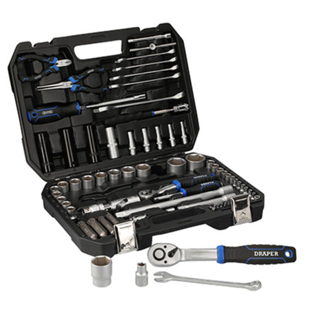 DRAPER Draper HI-TORQ Metric Socket Set, 1/4" & 1/2" Sq. Dr. (83 Piece) Model No. TK83M/SG