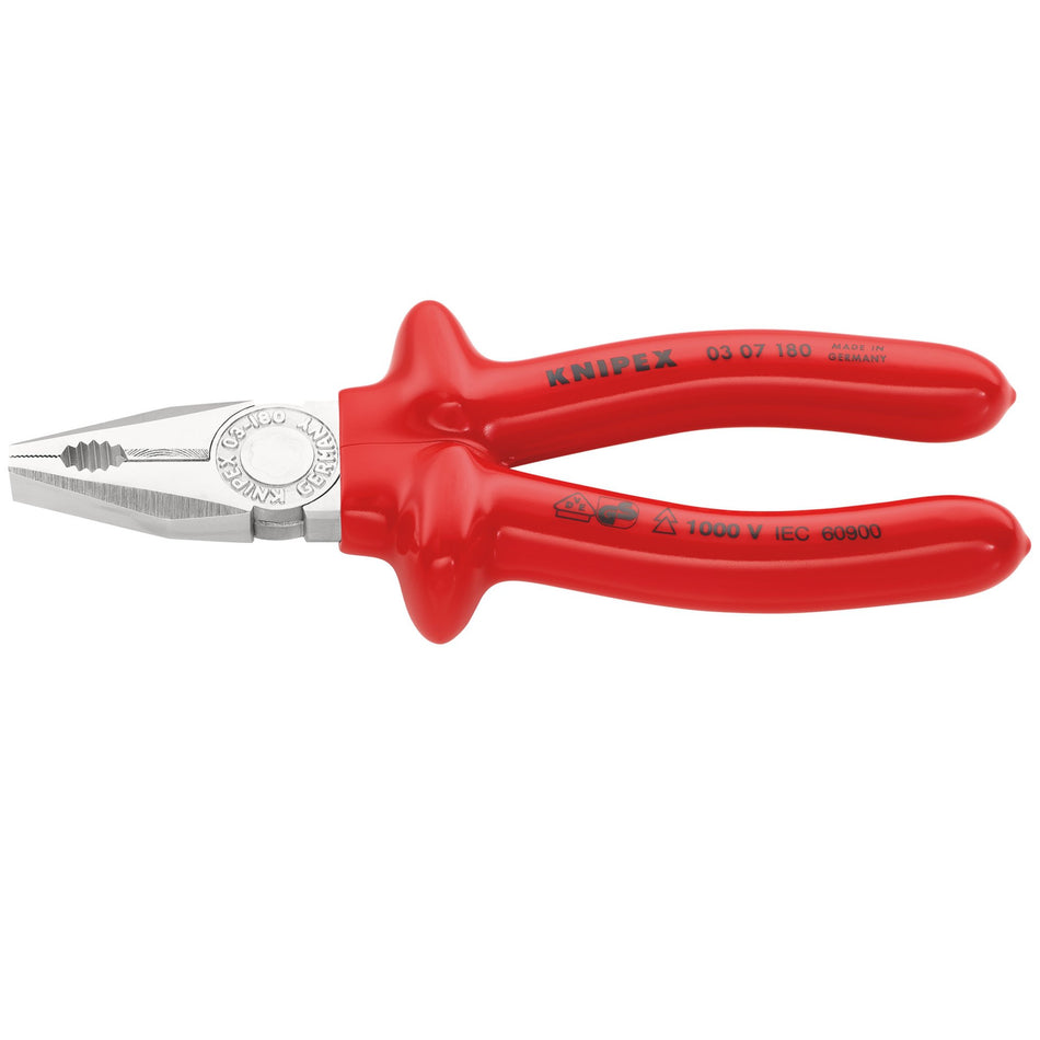Knipex 180mm Fully Insulated S Range Combination Pliers : Model No.03 07 180