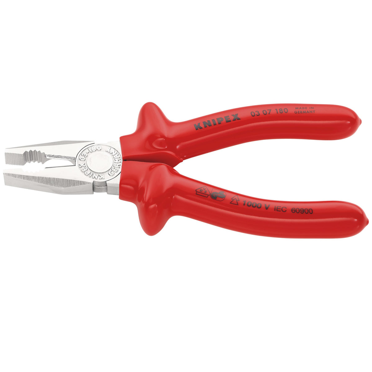 Knipex 180mm Fully Insulated S Range Combination Pliers : Model No.03 07 180