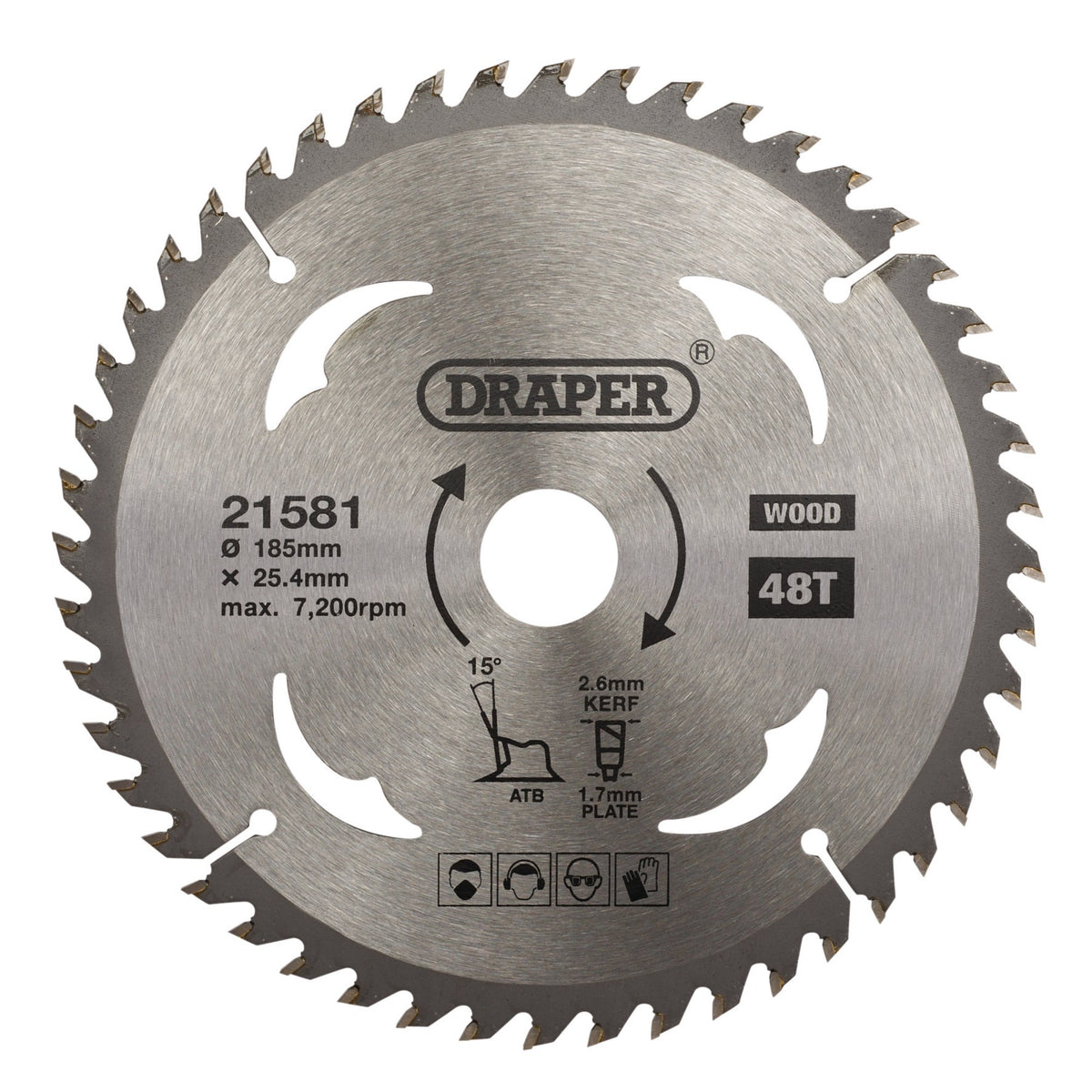 TCT Circular Saw Blade for Wood, 185 x 25.4mm, 48T: Model No. SBW5