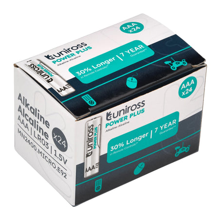 Uniross LR03 AAA Power Plus Alkaline Batteries (Pack of 24)
