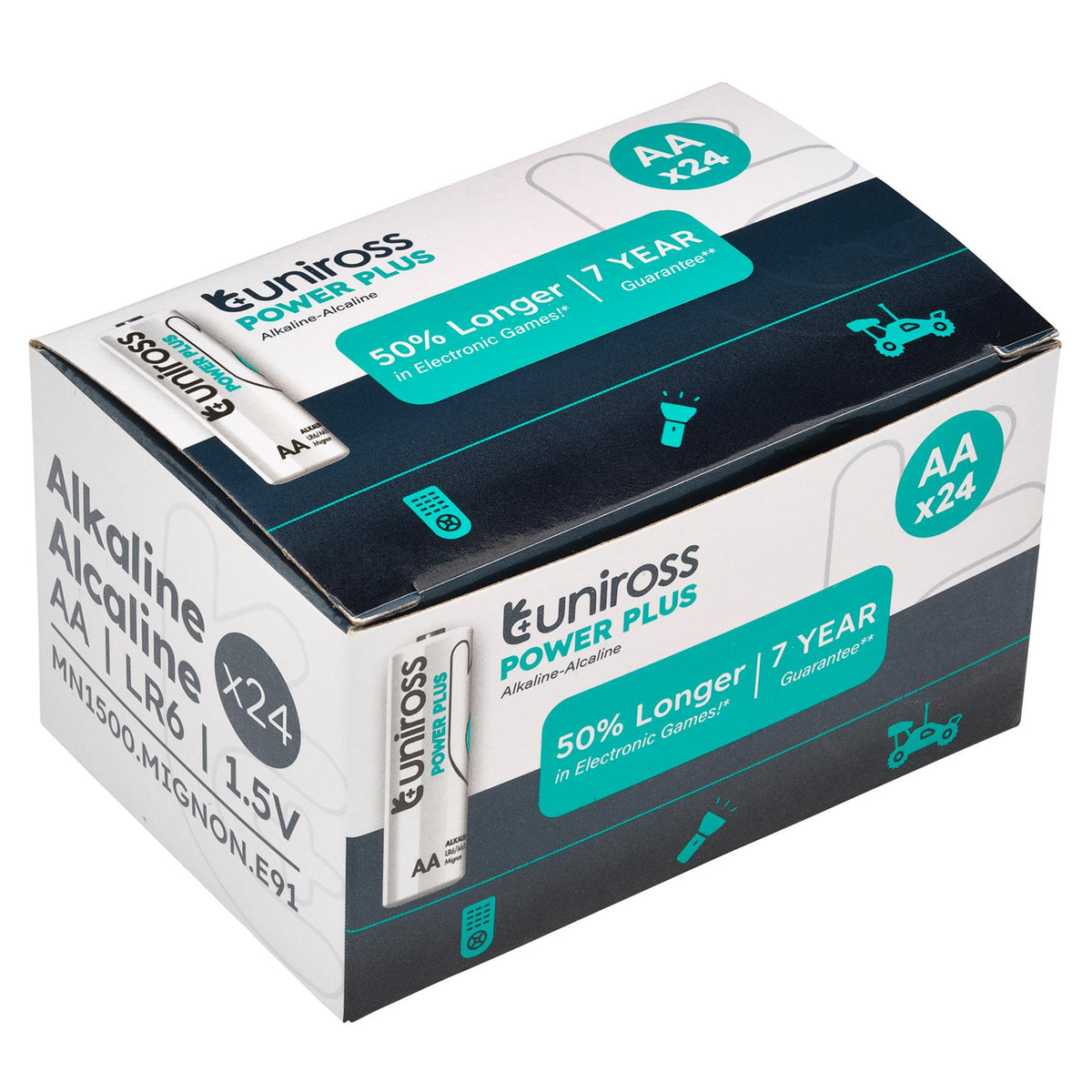 Uniross LR6 AA Power Plus Alkaline Batteries (Pack of 24)