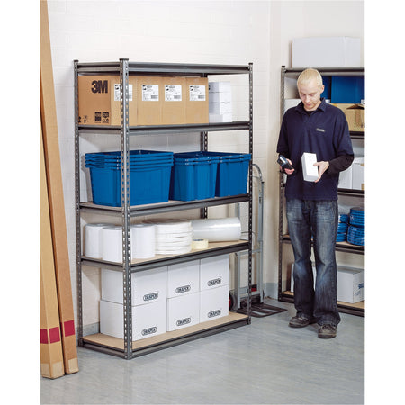 DRAPER Expert Heavy Duty Steel Shelving Unit - Five Shelves (L1220 x W450 x H1830mm): Model No.MSUHD183