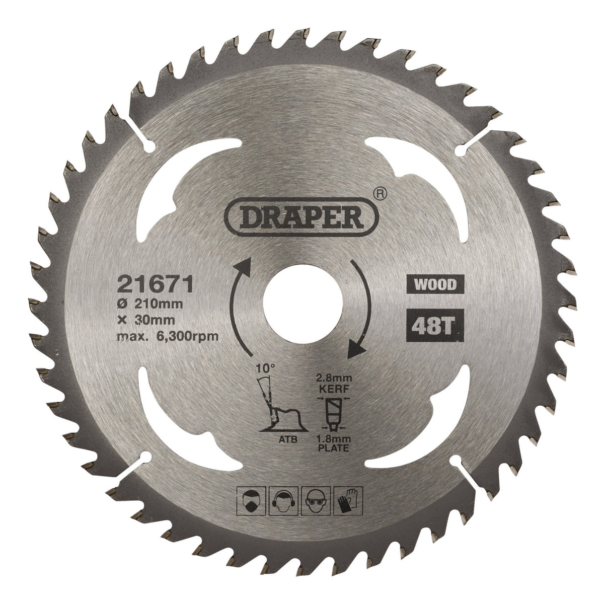 TCT Circular Saw Blade for Wood, 210 x 30mm, 48T: Model No. SBW9